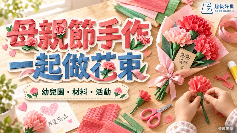 母親節手作，一起做花束：幼兒園・材料・活動
