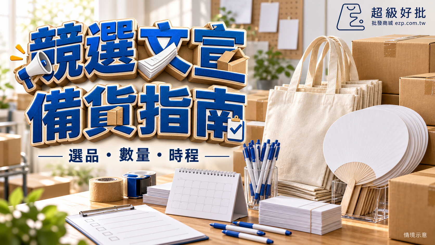 競選文宣，備貨指南：選品・數量・時程