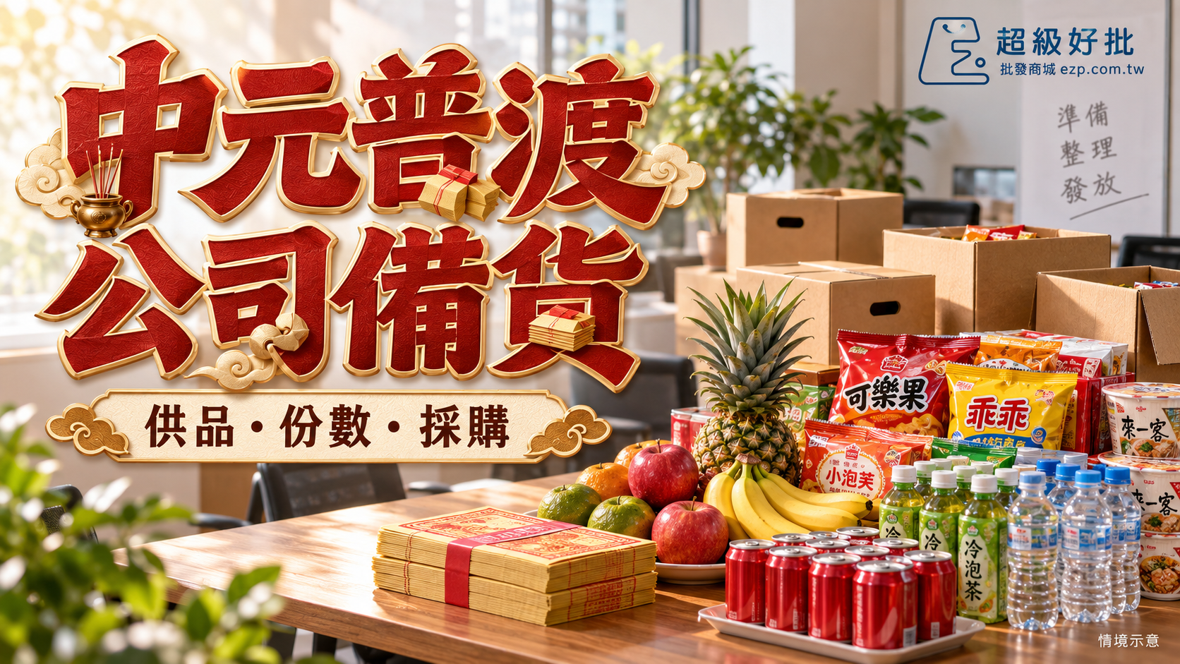 中元普渡，公司備貨：供品・份數・採購