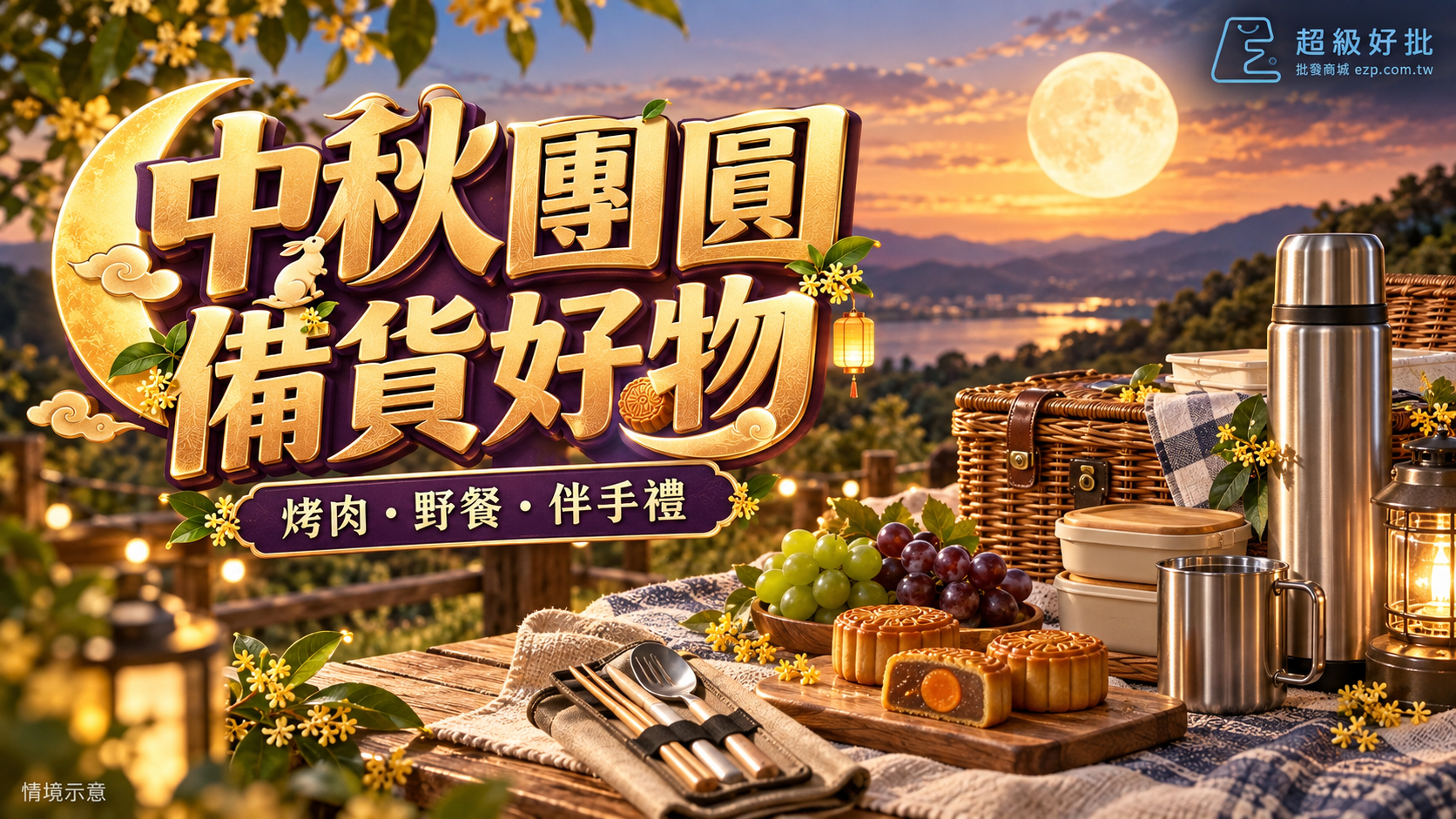 中秋團圓，備貨好物：烤肉・野餐・伴手禮