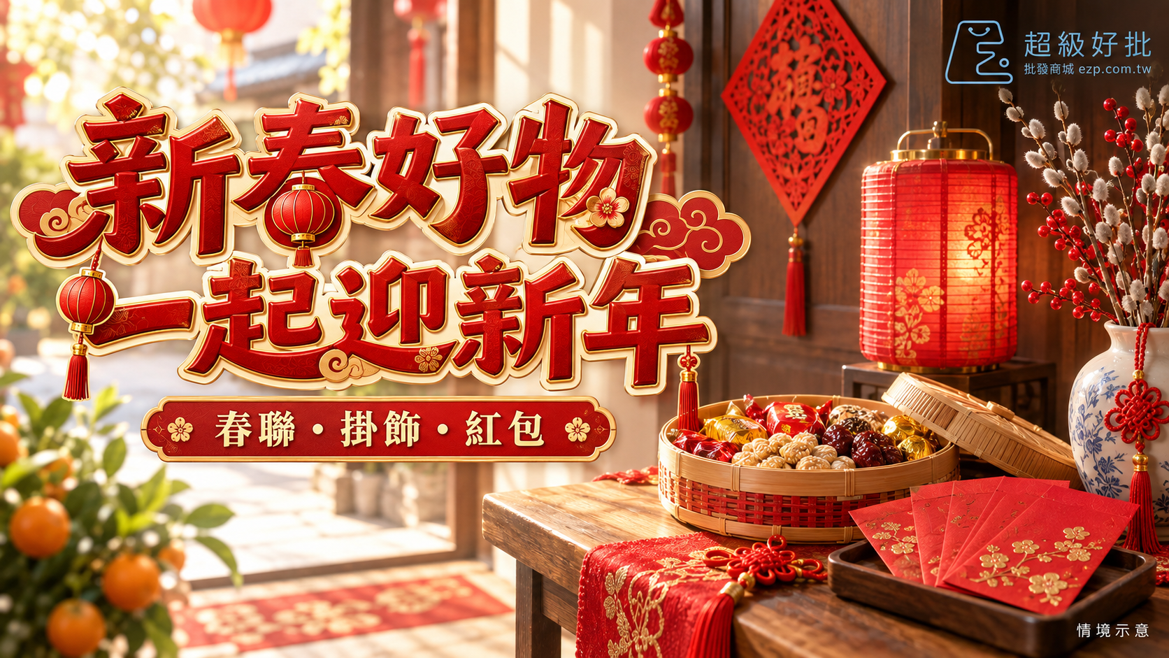 新春好物，一起迎新年：春聯・掛飾・紅包